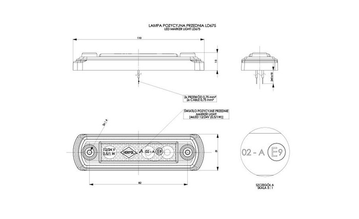 Universāla LED marķierlampa HORPOL LD 675
