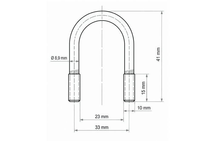 Овальный зажим DROMET типа B, M10, 23×41 мм