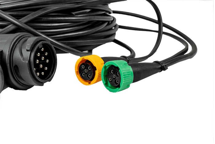 Gaismas komplekts: FRISTOM FT-170 LED aizmugurējie lukturi + FRISTOM FT-009 LED sānu gabarītgaismas lukturi + MANTES 7m 13-PIN instalācija