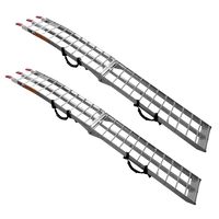 UNITRAILER ALR002 salokāmas rampas alumīnija rampas piekabēm 221 cm 680 kg ar jostu, 2 gabalu komplekts