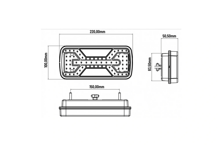 KAMAR X-SPIDER L2430+L2431 aizmugurējie lukturi ar bajonetes savienojumu, 5 kontaktu, 7 funkcijas, kreisā+labā