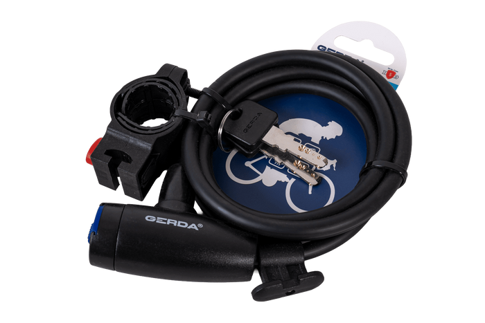 GERDA 36501 spirālveida velosipēda slēdzene, 150 cm gara
