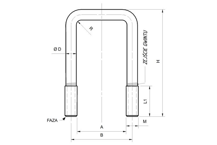 DROMET kvadrātveida skava, tips C M6 23/40 (1/2")
