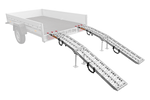 UNITRAILER ALR003 salokāmas rampas alumīnija rampas piekabēm 221 cm 680 kg ar jostu un atbalstu, 2 gabalu komplekts