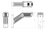 WAŚ 2554P W297.4.1 Прожекторный светодиодный правый габаритный фонарь на кронштейне