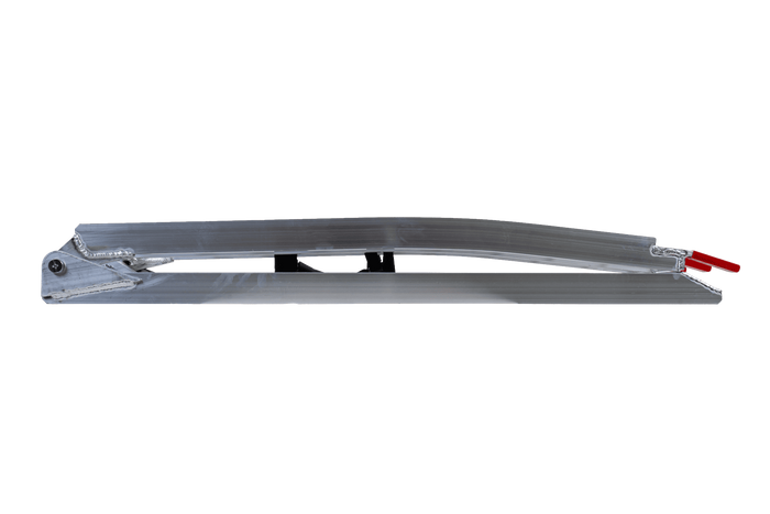 UNITRAILER ALR002 salokāmas rampas alumīnija rampas piekabēm 221 cm 680 kg ar jostu, 2 gabalu komplekts